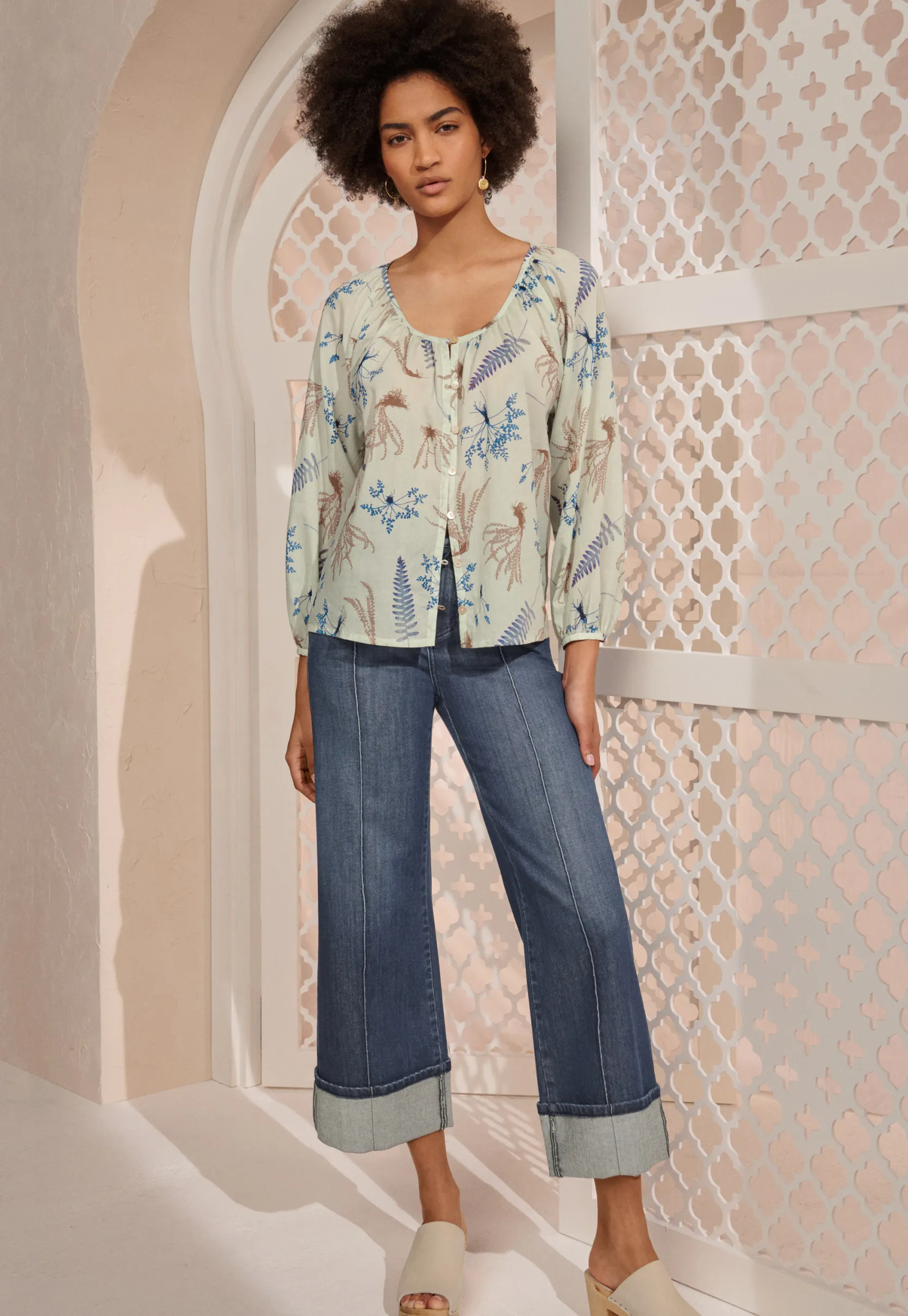 leafprint_blouse_0.webp Women Wrap London Shirts & Tops*Leaf-Print Blouse
