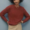 Women Wrap London Knitwear*Mesh-Sleeve Sweater