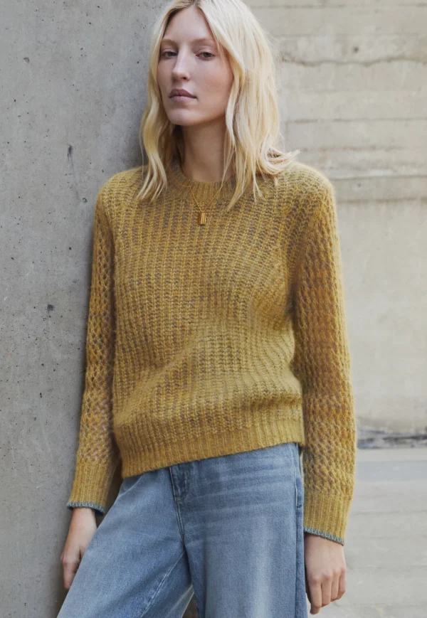Women Wrap London Knitwear*Mesh-Sleeve Sweater