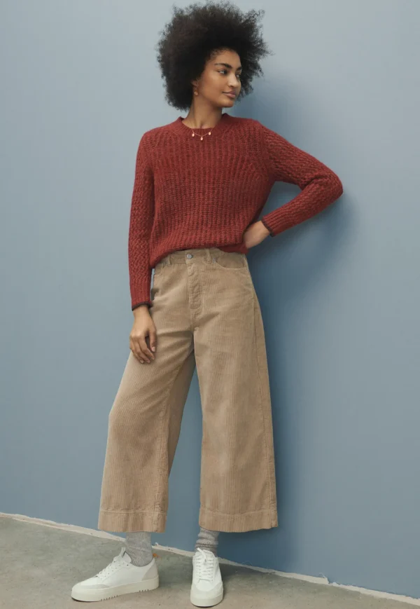 Women Wrap London Knitwear*Mesh-Sleeve Sweater