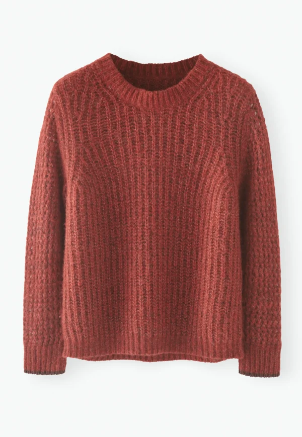 Women Wrap London Knitwear*Mesh-Sleeve Sweater