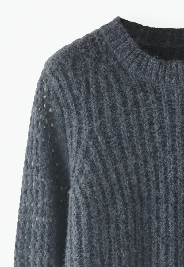 Women Wrap London Knitwear*Mesh-Sleeve Sweater