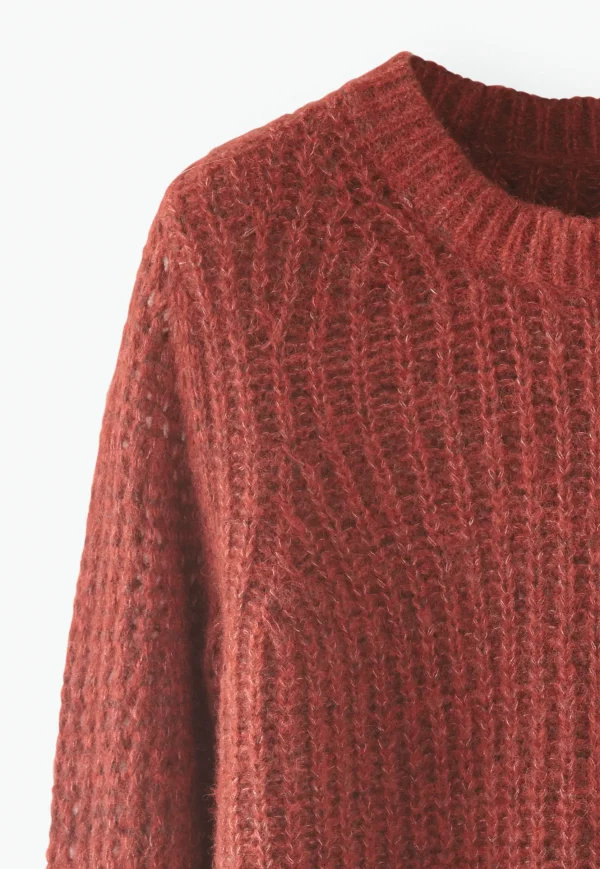 Women Wrap London Knitwear*Mesh-Sleeve Sweater