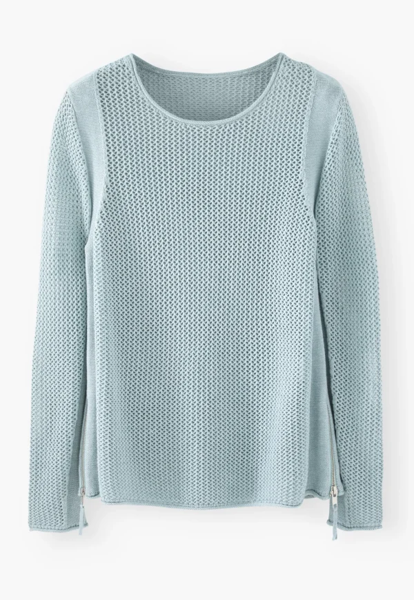 Women Wrap London Knitwear*Mesh-Stitch Sweater