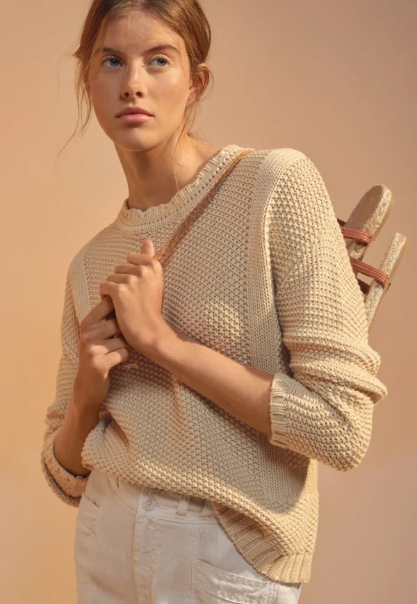 Women Wrap London Knitwear*Moss-Stitch Sweater