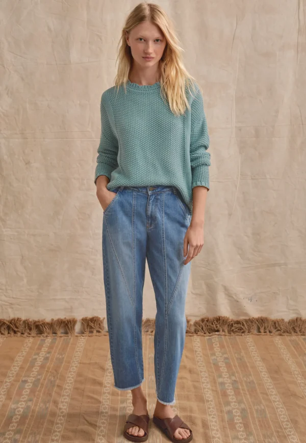 Women Wrap London Knitwear*Moss-Stitch Sweater