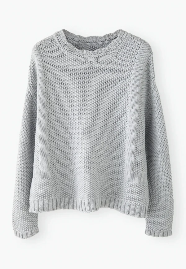Women Wrap London Knitwear*Moss-Stitch Sweater