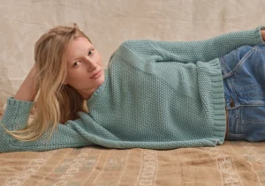 Women Wrap London Knitwear*Moss-Stitch Sweater