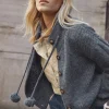 Women Wrap London Knitwear*Pompom Tassel Cardigan