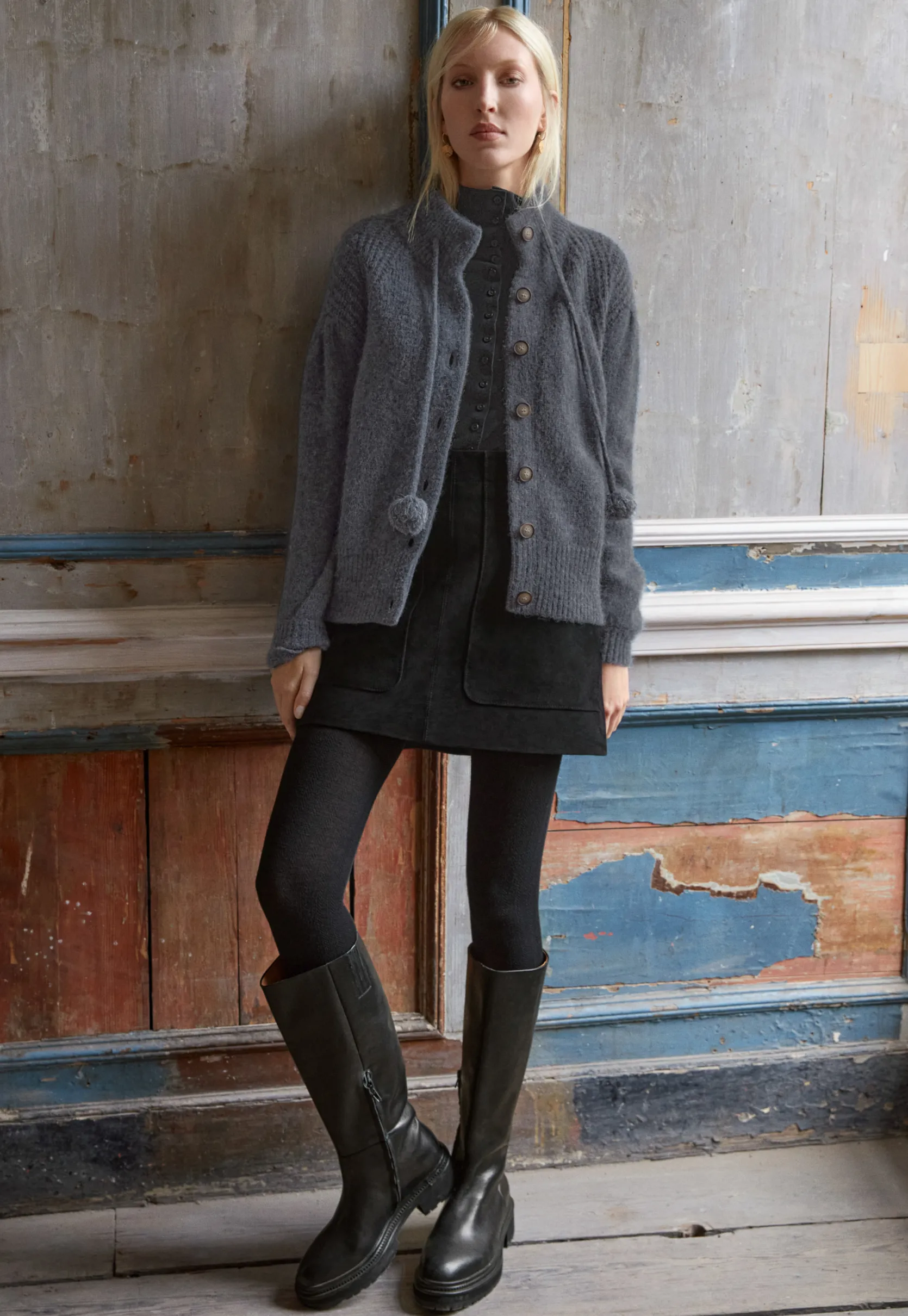 pompom_tassel_cardigan_2-1.webp Women Wrap London Knitwear*Pompom Tassel Cardigan