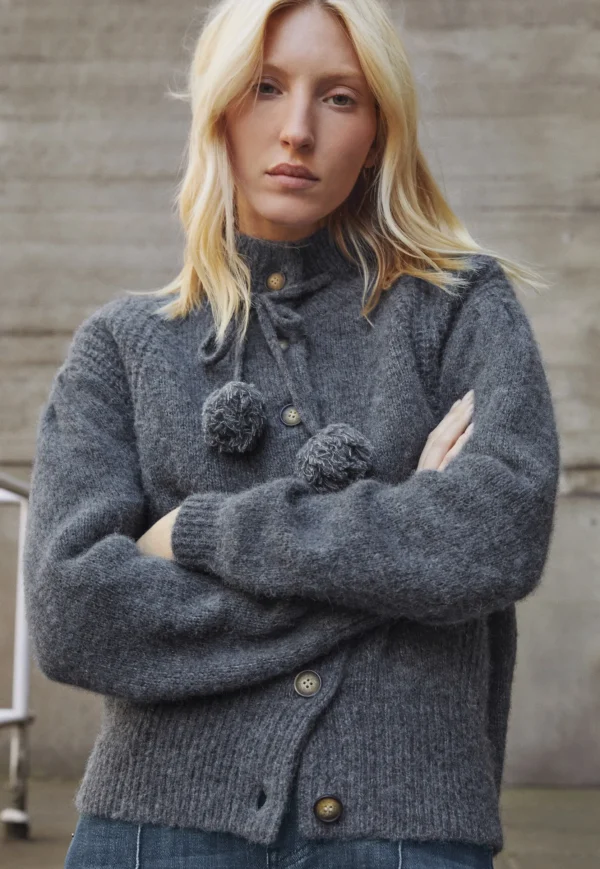 Women Wrap London Knitwear*Pompom Tassel Cardigan