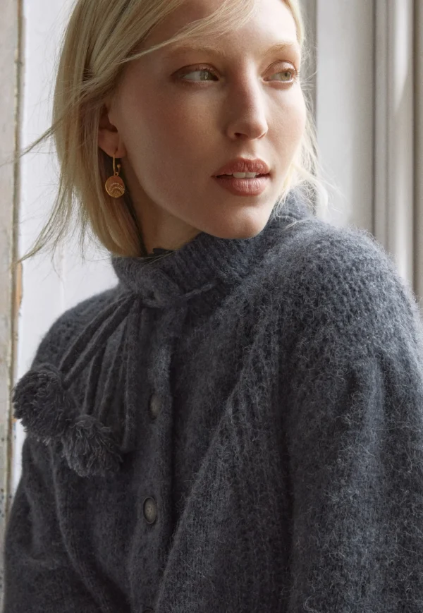 Women Wrap London Knitwear*Pompom Tassel Cardigan