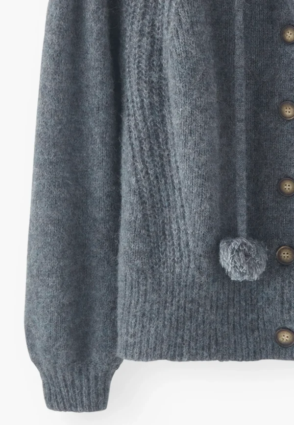 Women Wrap London Knitwear*Pompom Tassel Cardigan