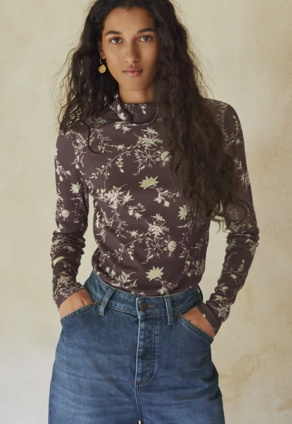Women Wrap London Jersey Tops*Printed Jersey Top