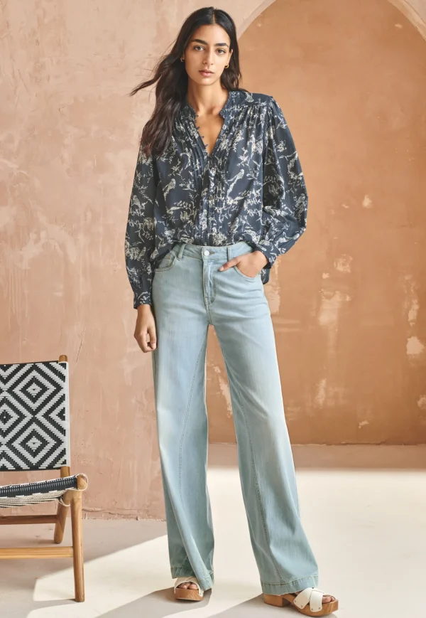 Women Wrap London Shirts & Tops*Printed Peasant Blouse