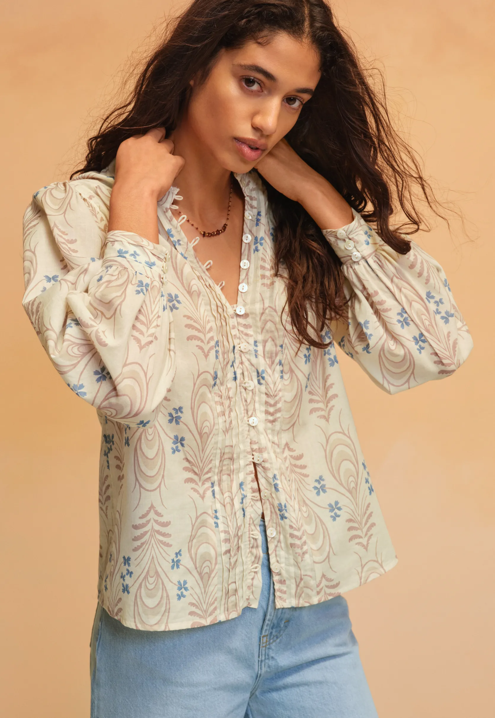 printed_pleat_detail_blou_0.webp Women Wrap London Shirts & Tops*Printed Pleat Detail Blouse