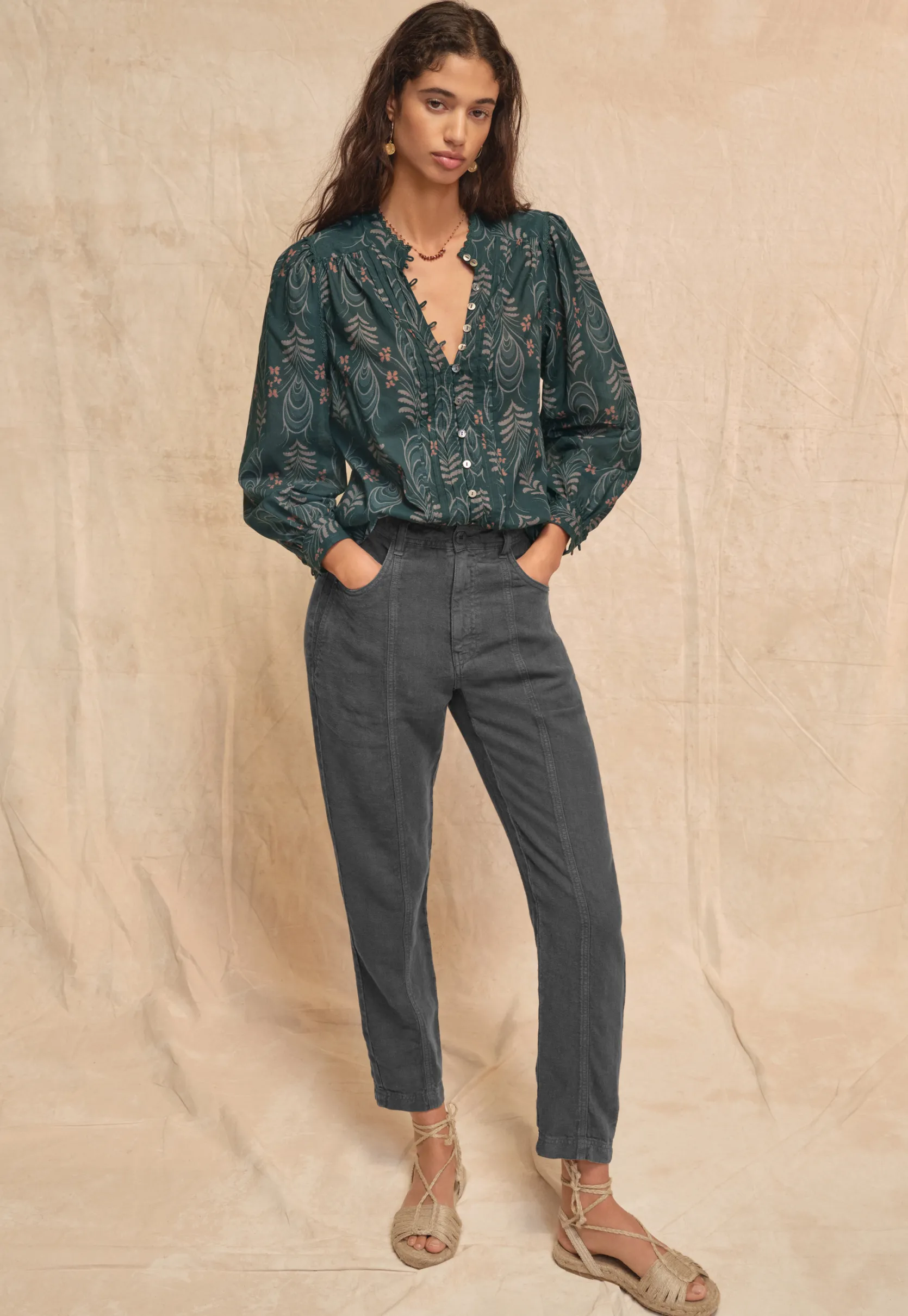 printed_pleat_detail_blou_2-1.webp Women Wrap London Shirts & Tops*Printed Pleat Detail Blouse