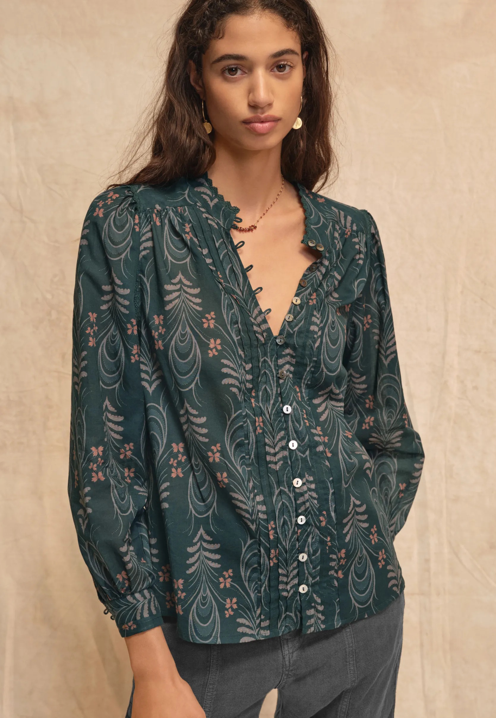 printed_pleat_detail_blou_3-1.webp Women Wrap London Shirts & Tops*Printed Pleat Detail Blouse