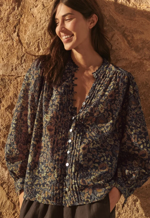 Women Wrap London Shirts & Tops*Printed Pleat-Detail Blouse