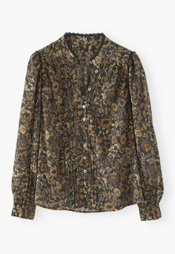 Women Wrap London Shirts & Tops*Printed Pleat-Detail Blouse