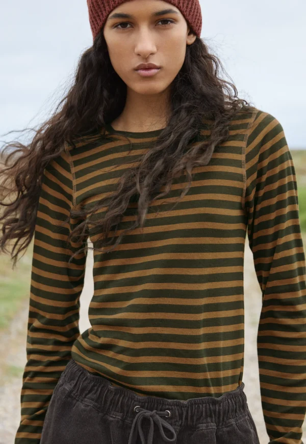 Women Wrap London Jersey Tops*Printed Striped Top