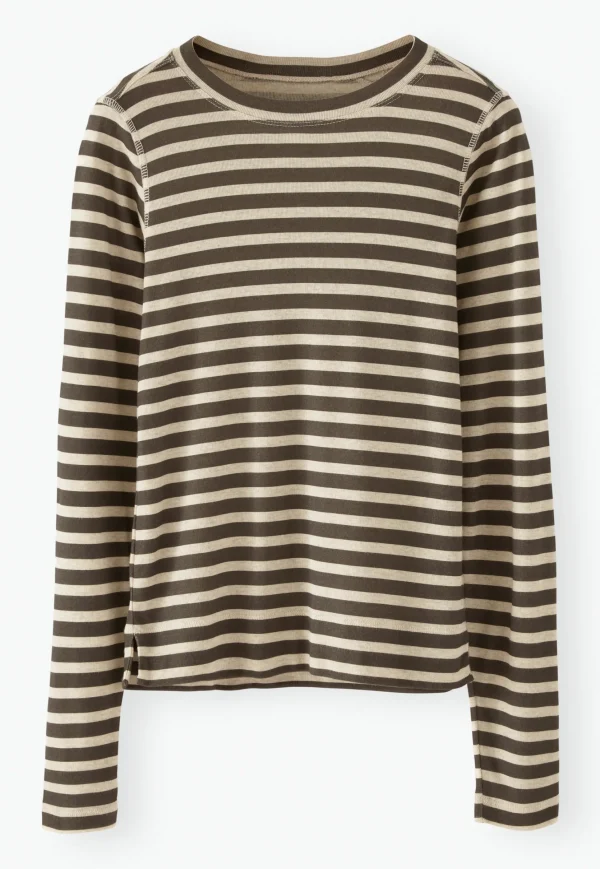 Women Wrap London Jersey Tops*Printed Striped Top