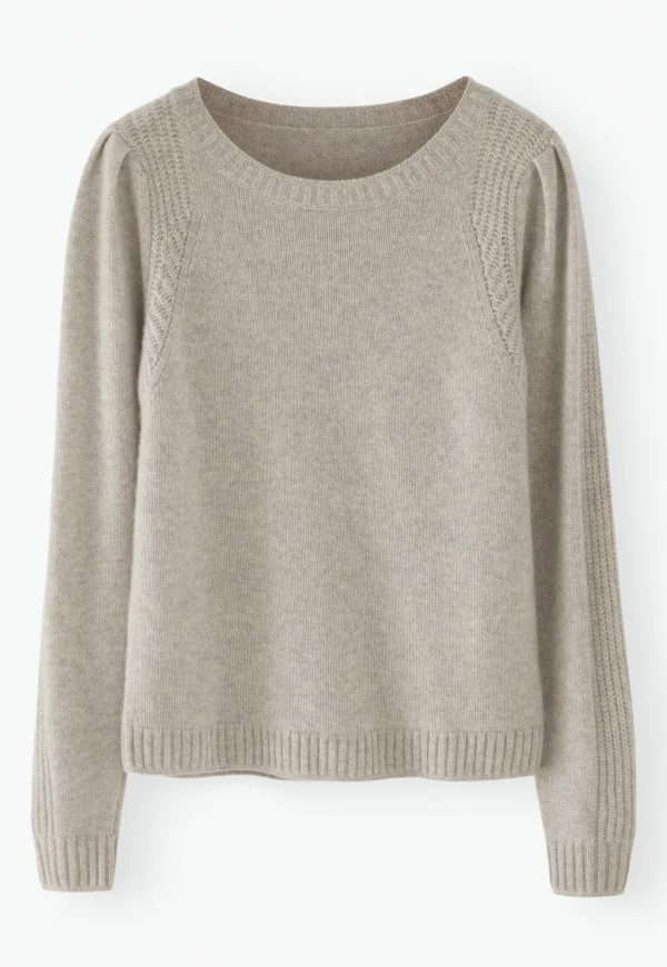 Women Wrap London Knitwear*Puff-Sleeve Sweater