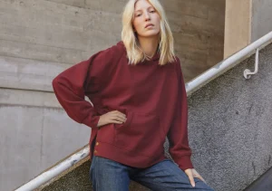 Women Wrap London Jersey Tops*Relaxed Hoodie