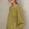 Women Wrap London Jersey Tops*Round-Neck Sweatshirt