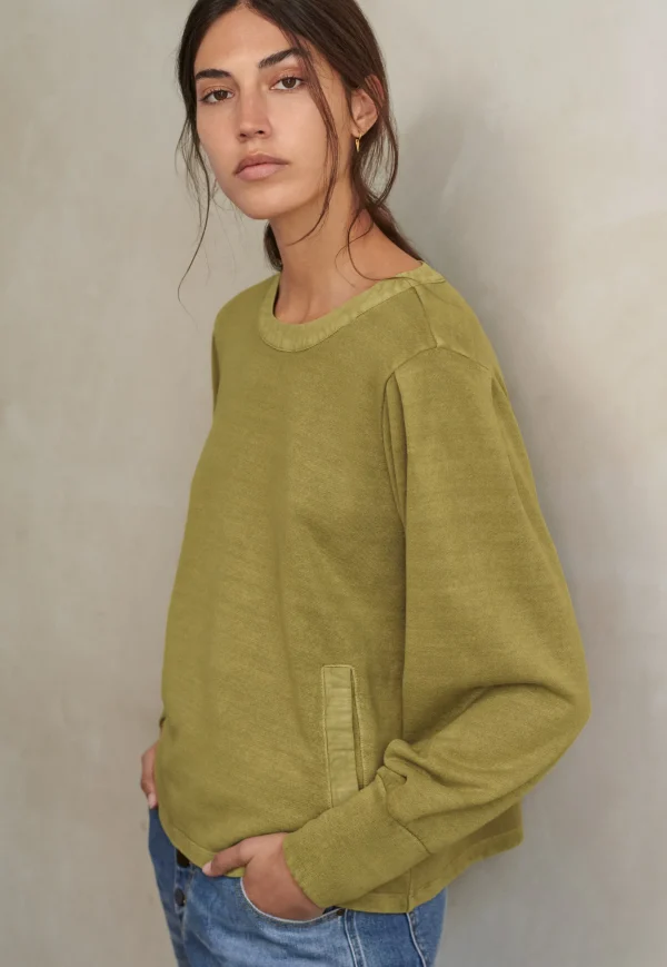 Women Wrap London Jersey Tops*Round-Neck Sweatshirt