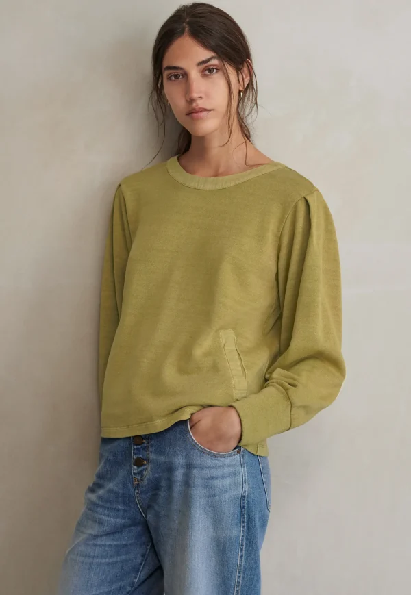 Women Wrap London Jersey Tops*Round-Neck Sweatshirt