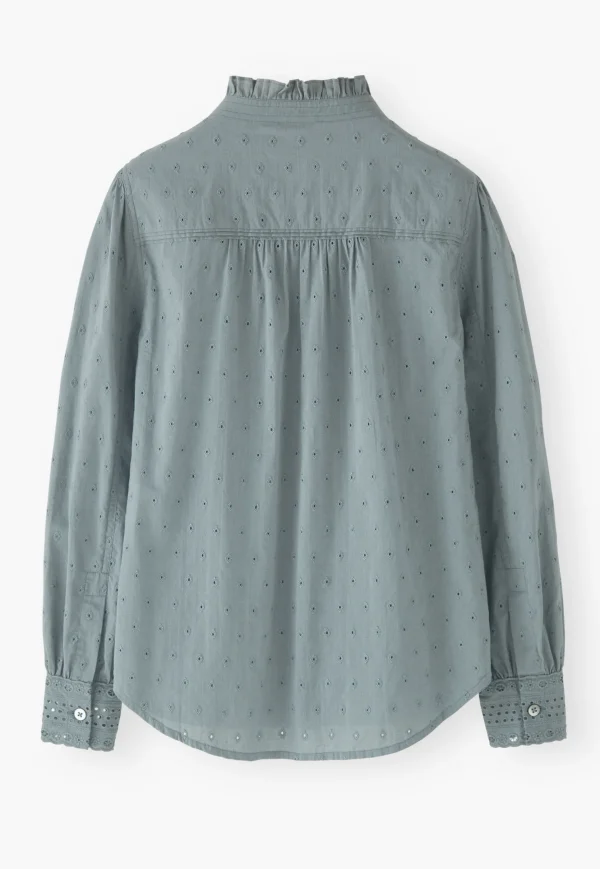 Women Wrap London Shirts & Tops*Ruffle-Neck Broderie Blouse