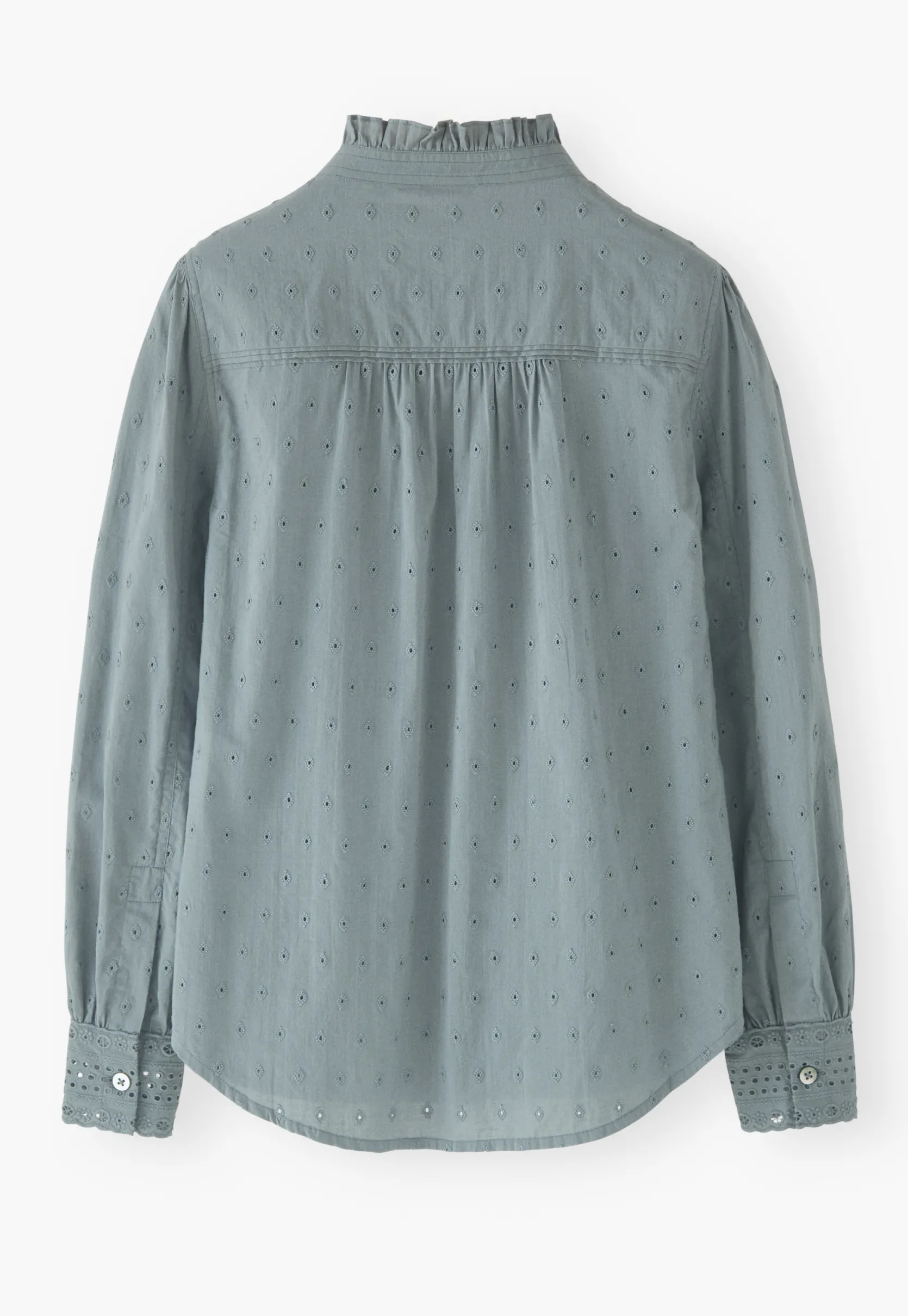 ruffleneck_broderie_blous_6-1.webp Women Wrap London Shirts & Tops*Ruffle-Neck Broderie Blouse