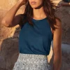 Women Wrap London Jersey Tops*Scallop-Edge Vest