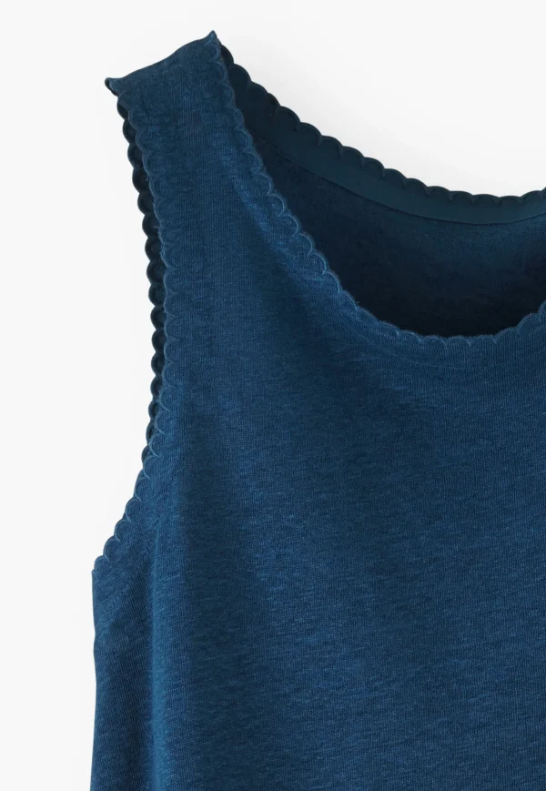 Women Wrap London Jersey Tops*Scallop-Edge Vest