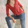 Women Wrap London Jersey Tops*Scoop-Neck Top