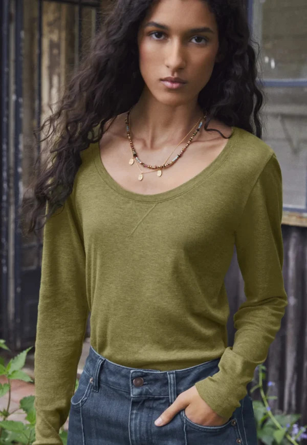 Women Wrap London Jersey Tops*Scoop-Neck Top