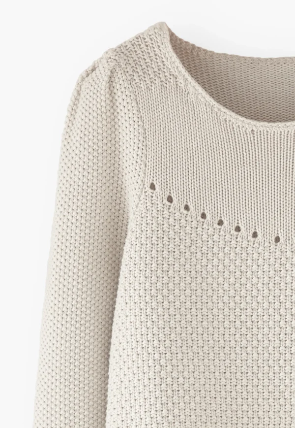 Women Wrap London Knitwear*Stitch-Mixing Pointelle Sweater
