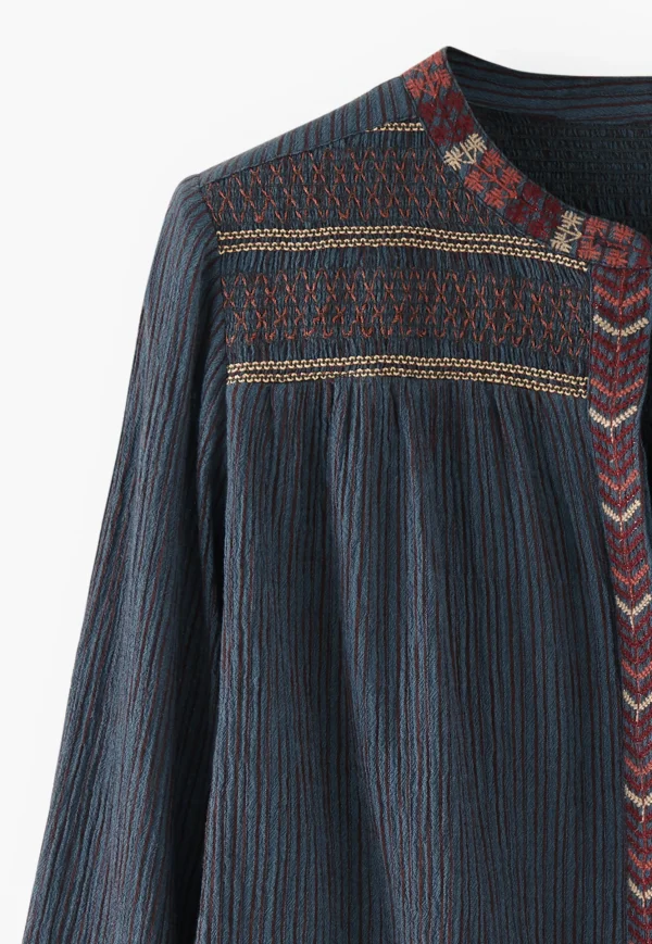 Women Wrap London Shirts & Tops*Striped Embroidered Blouse