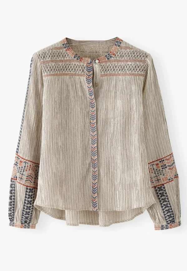 Women Wrap London Shirts & Tops*Striped Embroidered Blouse
