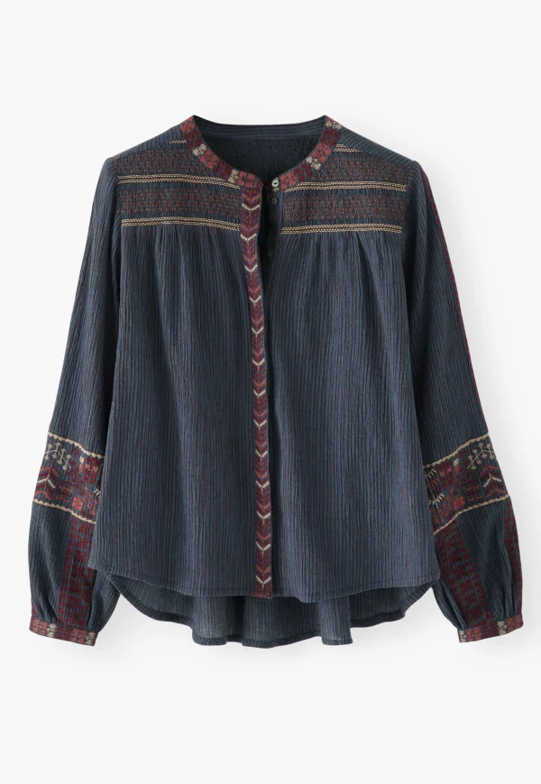 Women Wrap London Shirts & Tops*Striped Embroidered Blouse