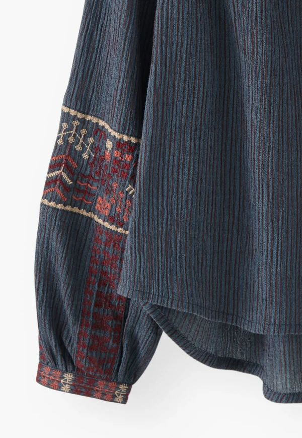 Women Wrap London Shirts & Tops*Striped Embroidered Blouse