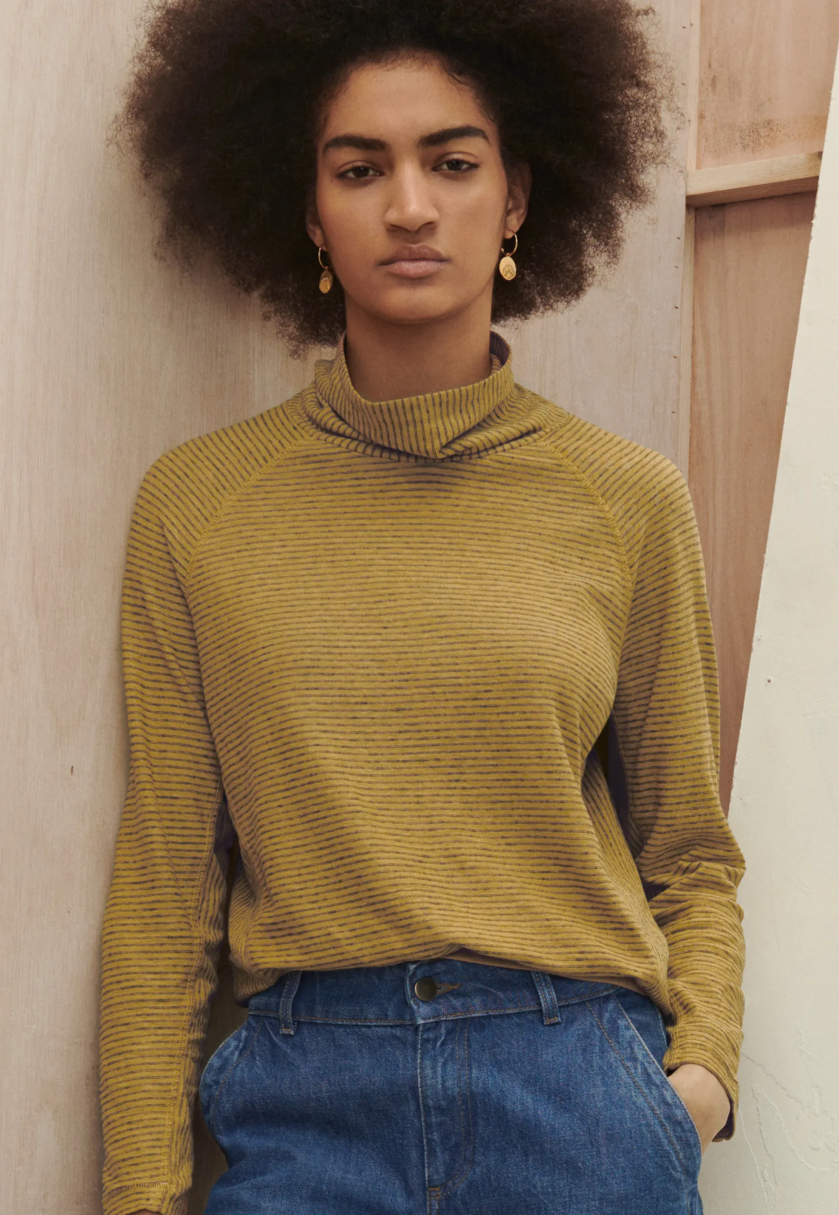 striped_funnelneck_top_0.webp Women Wrap London Jersey Tops*Striped Funnel-Neck Top