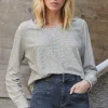 Women Wrap London Jersey Tops*Striped Top
