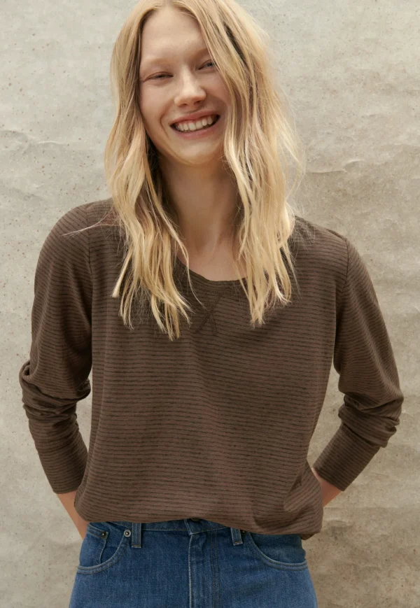 Women Wrap London Jersey Tops*Striped Top