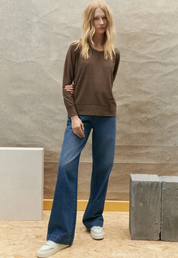 Women Wrap London Jersey Tops*Striped Top