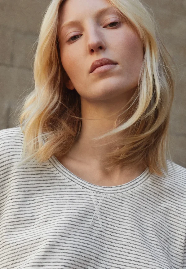 Women Wrap London Jersey Tops*Striped Top