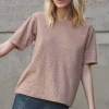 Women Wrap London Jersey Tops*Striped T-Shirt