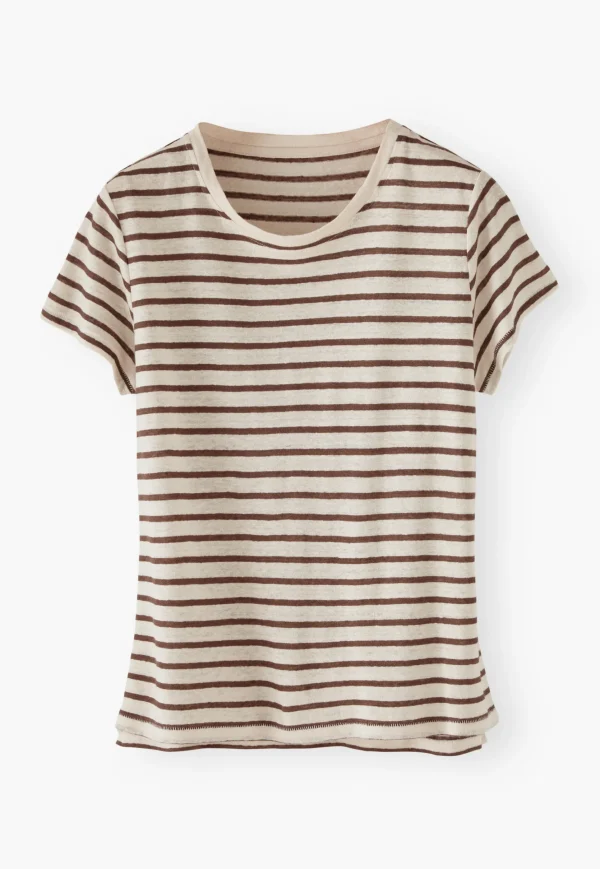 Women Wrap London Jersey Tops*Striped T-Shirt