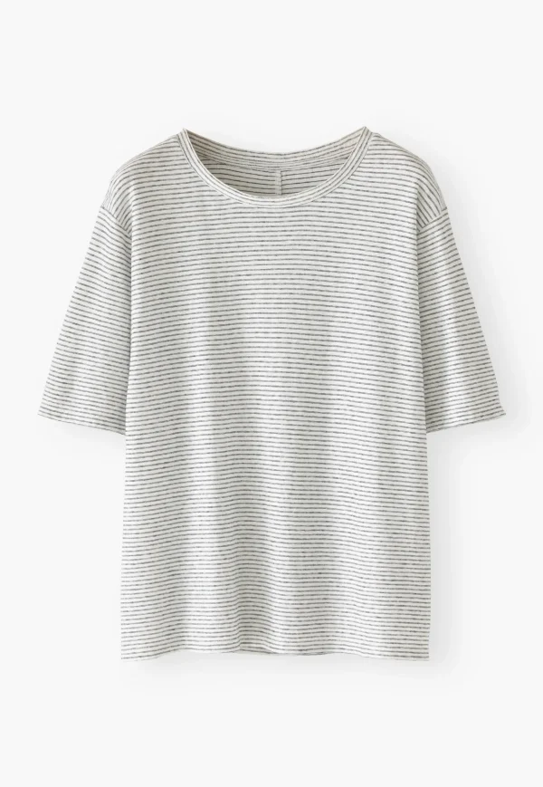 Women Wrap London Jersey Tops*Striped T-Shirt